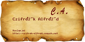 Czifrák Alfréd névjegykártya
